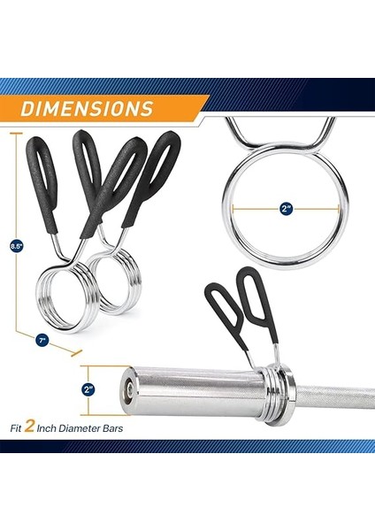 Ağırlık Çubuğu ve Halter Kolları Için Halter Aksesuarı Yaylı Klips Yaka, Çift Olarak Satılır fiyatları