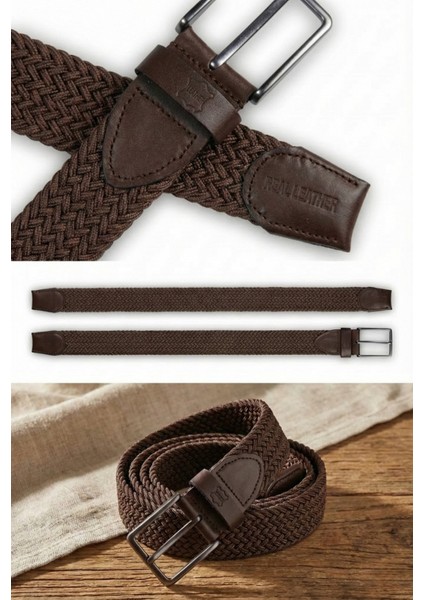 Hakiki Deri Erkek Örgü Esnek Kemer – 3,5cm fırsatları