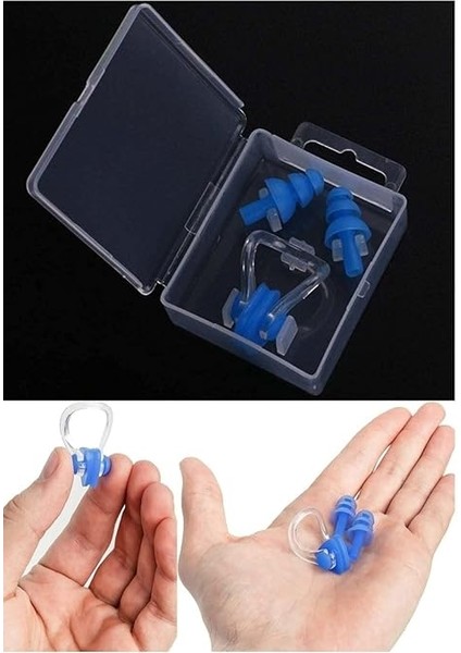 Sporcu Yüzücüler Için Silikon Kulak ve Burun Tıkacı Silikon Kulak ve Burun Tıkacı Klipsi Havuz Seti modelleri