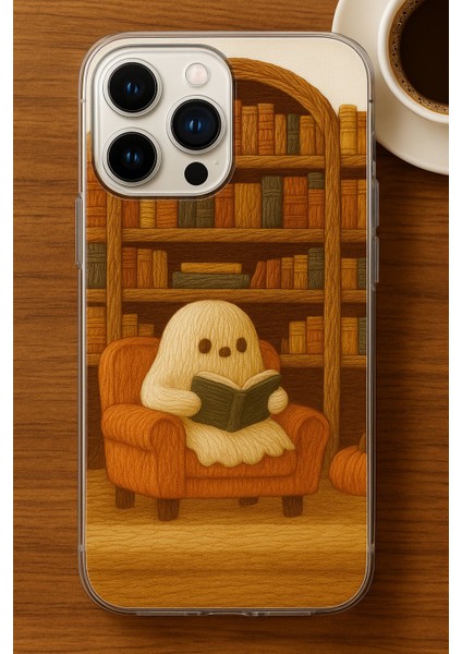 Xiaomi Redmi A3 Uyumlu Premium Silikon Lansman Tasarım Telefon Kılıfı Şeffaf Hayalet Kitap Okuyor