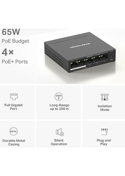 MS105GP, 5-Port Gigabit Desktop Switch With 4-Port Poe+ modelleri