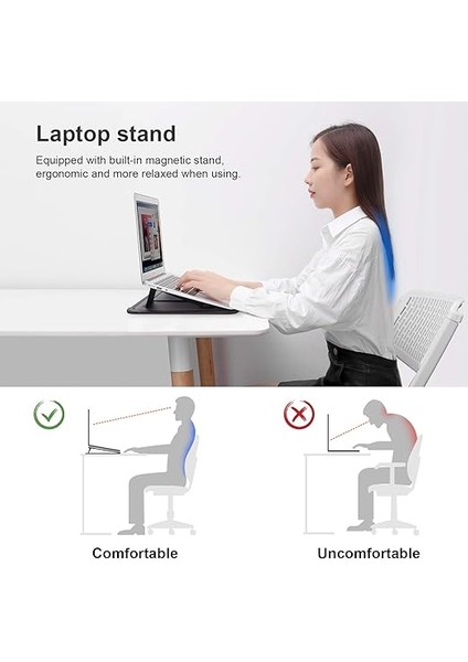 Dizüstü Bilgisayar Standı ve Mouse Padli Dizüstü Bilgisayar Kılıfı 13-14 Inç Bilgisayar Çantası, MacBook Pro/air 13, Dell, Chromebook, Xps 13, Surface Book, iPad Pro 12.9, Gri Için 2 indirimleri