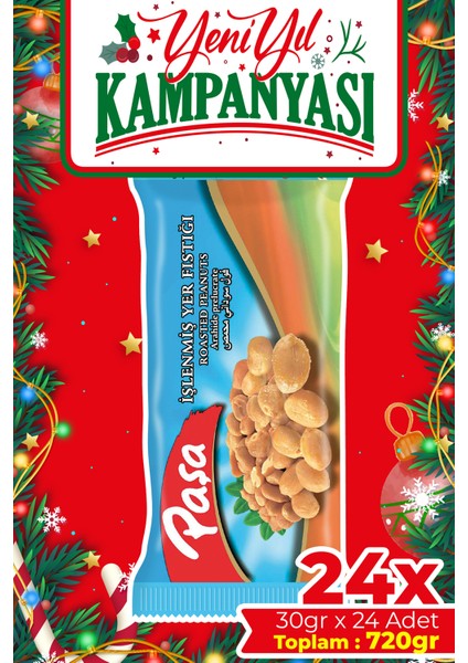 Kavrulmuş Yer Fıstığı 720 gr (30 gr x 24 Ad.), Tuzlu Yer Fıstığı