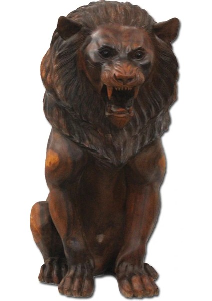 Ahşap Aslan Figürü 80 cm LIV2148