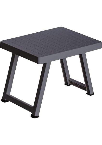 0010 Portatif Katlanabilir Kamp Piknik Balkon Masası - Küçük Plastik Katlanır Sehpa Antrasit