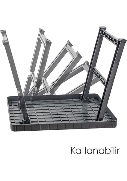 0010 Portatif Katlanabilir Kamp Piknik Balkon Masası - Küçük Plastik Katlanır Sehpa Antrasit modelleri