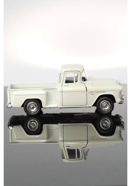 1955 Chevrolet Stepside Beyaz Kamyonet Çek Bırak Metal Model Oyuncak Araba 12 cm modelleri