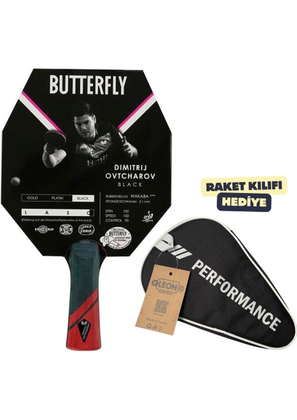 Dimitrij Ovtcharov Black Masa Tenisi Raketi Ittf Onaylı - Raket Kılıflı