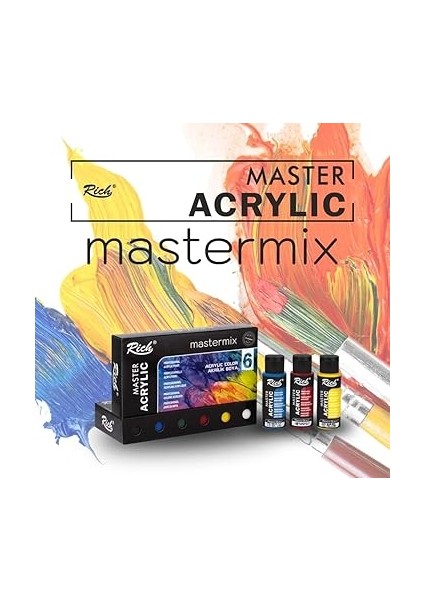 Mastermix Profesyonel Akrilik Boya 60CC 6 Ren modelleri