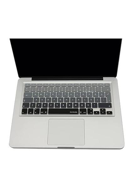 MacBook Klavye Filmi Türkçe Q Kaplama Ultra Ince Silikon Air Pro Eski USB Li Modeller 2008-2017 Uyumlu Yıkanabilir Koruyucu Film Renkli Baskı Siyah Gri modelleri