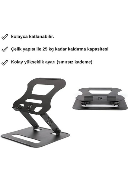 Katlanabilir Modellerle Uyumlu Dayanıklı Kolay Ayarlanır Paslanmaz Çelik Laptop Standı modelleri