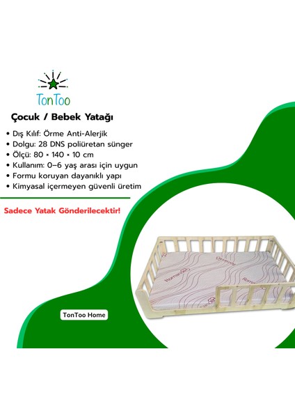 80X140 Bebek Yatağı - Ergonomik Anti-Alerjik - Nefes Alır Terletmez - 0-6 Yaş fiyatları