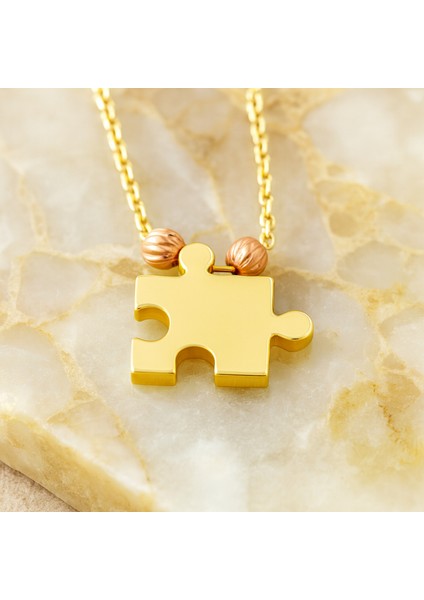 14 Ayar Altın Dorika Detaylı Puzzle Kolye indirimleri