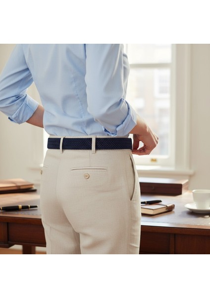 Hakiki Deri Erkek Örgü Esnek Kemer – 3,5cm fırsatları