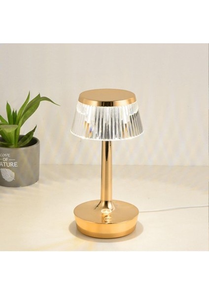 Masa Lambası Dimmerli Dekoratif Abajur Cata Rio Dokunmatik Sunum Lambası 3 Renk Işık Modu