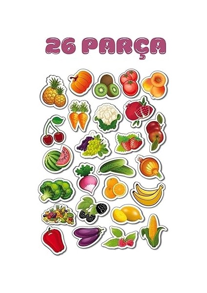 Mıknatıslı 30 Parça Hayvanlar ve 26 Parça Sebze Meyveler Eğitici Set Magnet indirimleri