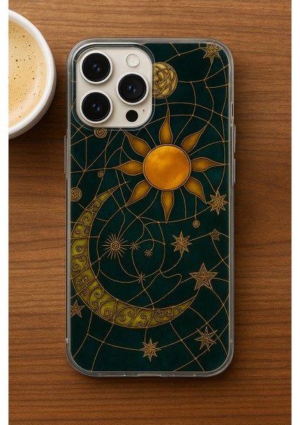 Xiaomi Redmi A3 Premium Silikon Tasarım Telefon Kılıfı Şeffaf Ay ve Hilal Mitoloji