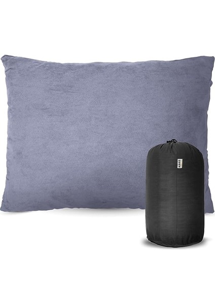 Kamp Yastığı, Seyahat Yastığı, Silikon Elyaf Dolgulu Hafif Küçük Yastık, Orta Sertlikte, Nefes Alabilir Kılıf, Kamp, Uçak ve Araba Için Ideal 35X50CM Polar Antrasit