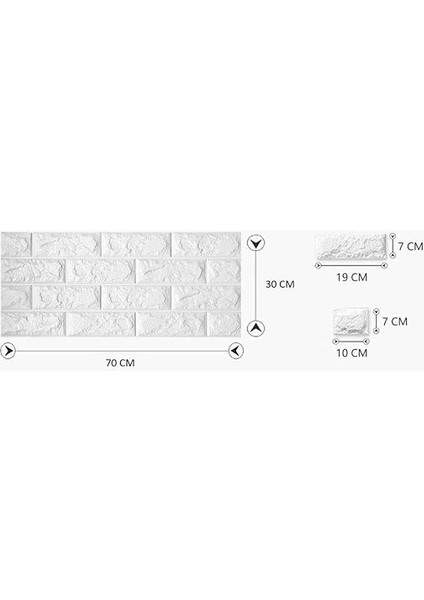 Duvarlar 70X23 cm Beyaz Kendinden Yapışkanlı 3D Esnek Duvar Kağıdı Paneli fiyatları