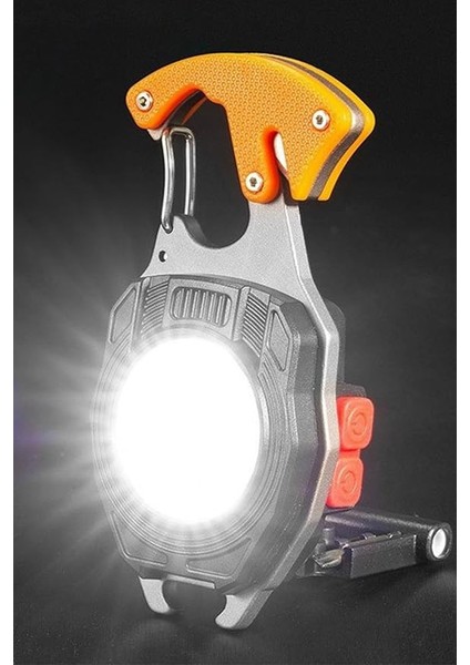 Şarjlı Çok Fonksiyonlu Mini LED Çakmak ve Lamba 7 Modlu Taşınabilir Anahtarlık