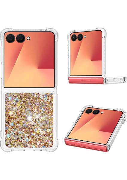 Samsung Galaxy Z Flip 7 Quicksand Sıvı Temizle Akan Sevimli İçin Telefon Kılıfı (Yurt Dışından)