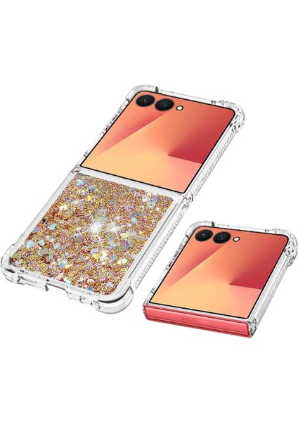 Samsung Galaxy Z Flip 7 Quicksand Sıvı Temizle Akan Sevimli İçin Telefon Kılıfı (Yurt Dışından) fiyatları