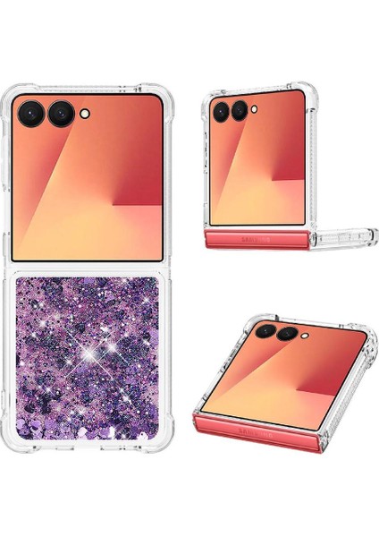 Samsung Galaxy Z Flip 7 Quicksand Sıvı Temizle Akan Sevimli İçin Telefon Kılıfı (Yurt Dışından)