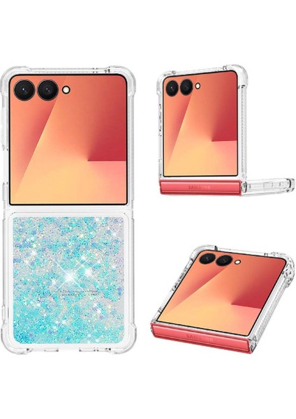 Samsung Galaxy Z Flip 7 Quicksand Sıvı Temizle Akan Sevimli İçin Telefon Kılıfı (Yurt Dışından)
