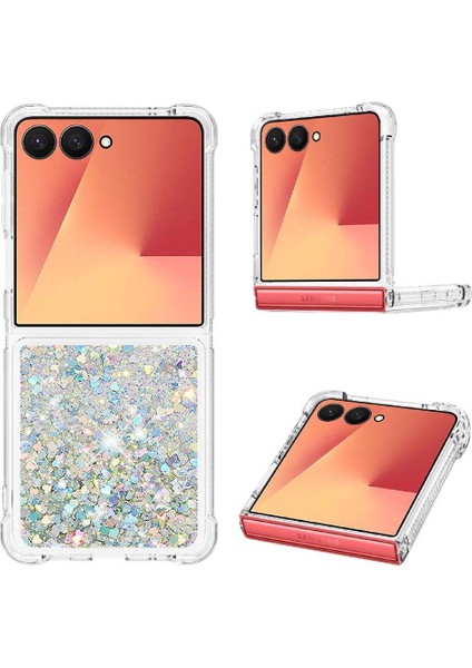 Samsung Galaxy Z Flip 7 Quicksand Sıvı Temizle Akan Sevimli İçin Telefon Kılıfı (Yurt Dışından)