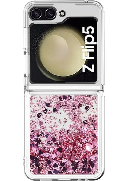 Samsung Galaxy Z Flip 5 Sıvı Temizle Akan Glitter Sevimli İçin Telefon Kılıfı (Yurt Dışından) fiyatları
