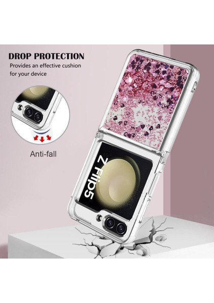 Samsung Galaxy Z Flip 5 Sıvı Temizle Akan Glitter Sevimli İçin Telefon Kılıfı (Yurt Dışından) modelleri