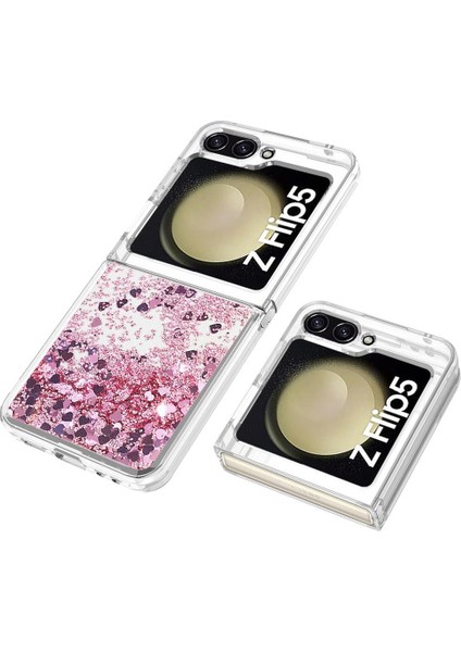 Samsung Galaxy Z Flip 5 Sıvı Temizle Akan Glitter Sevimli İçin Telefon Kılıfı (Yurt Dışından) fırsatları