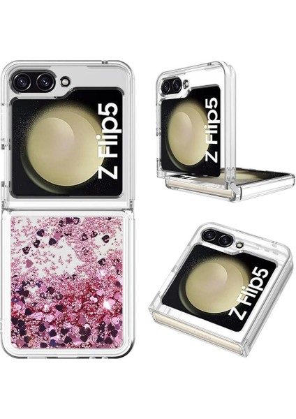 Samsung Galaxy Z Flip 5 Sıvı Temizle Akan Glitter Sevimli İçin Telefon Kılıfı (Yurt Dışından) indirimleri