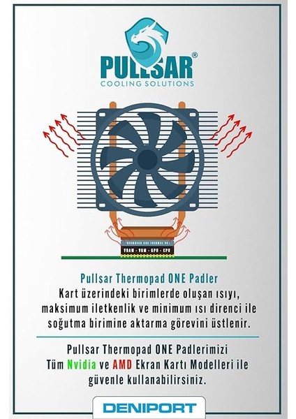 Thermopad One/termal-Thermal Pad / 8.0 W/mk 100X50 (1.00 Mm) fırsatları