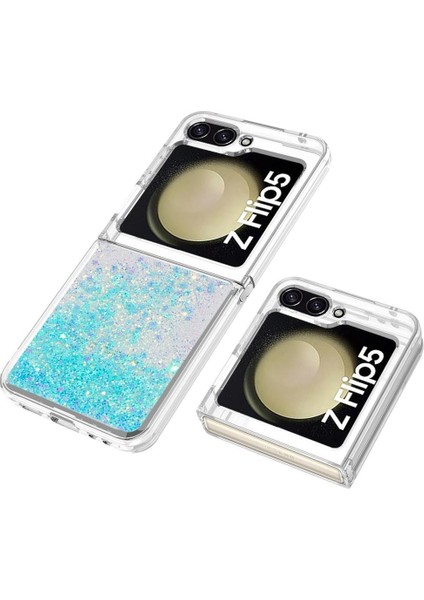 Samsung Galaxy Z Flip 5 Sıvı Temizle Akan Glitter Sevimli İçin Telefon Kılıfı (Yurt Dışından) modelleri