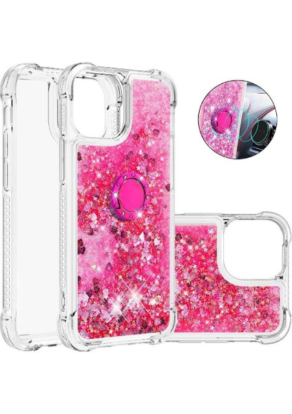 Halka Kickstand Halka Kickstand Kum ile IPhone 13 Pro Max İçin Telefon Kılıfı (Yurt Dışından)