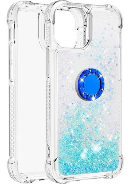 Halka Kickstand Köpüklü Kum Akış Halkası ile IPhone 13 İçin Telefon Kılıfı (Yurt Dışından) modelleri