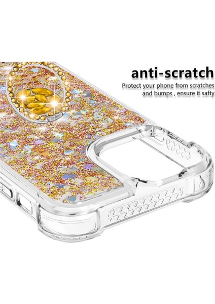 Halka Kickstand Köpüklü Kum Akış Halkası ile IPhone 13 İçin Telefon Kılıfı (Yurt Dışından) fırsatları