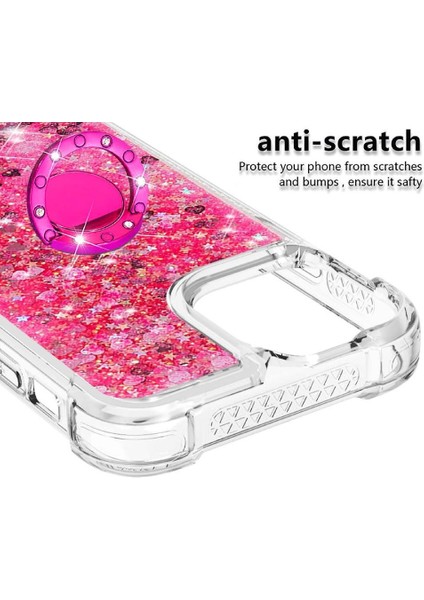 Halka Kickstand Köpüklü Kum Akış Halkası ile IPhone 13 İçin Telefon Kılıfı (Yurt Dışından) modelleri