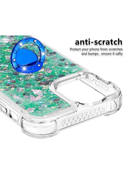 Halka Kickstand Köpüklü Kum Akış Halkası ile IPhone 13 İçin Telefon Kılıfı (Yurt Dışından) indirimleri