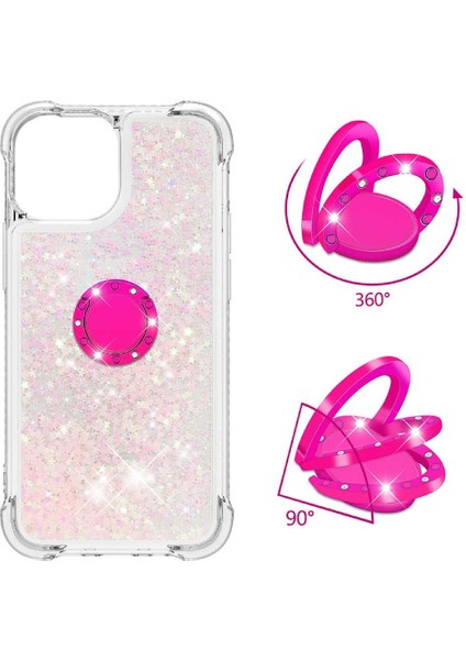 Halka Kickstand Köpüklü Kum Akış Halkası ile IPhone 13 İçin Telefon Kılıfı (Yurt Dışından) fırsatları