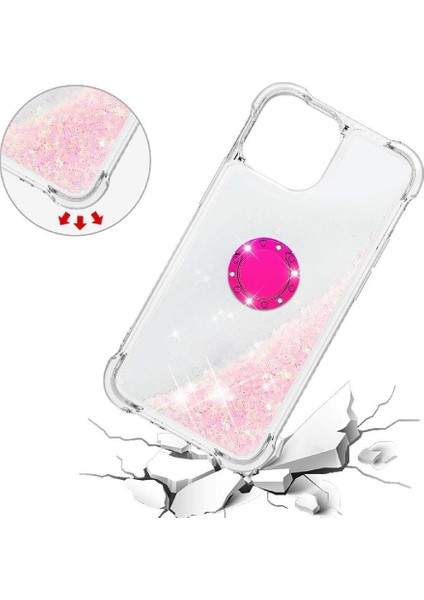 Halka Kickstand Köpüklü Kum Akış Halkası ile IPhone 13 İçin Telefon Kılıfı (Yurt Dışından) indirimleri