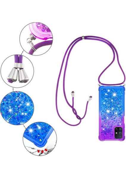 ile Samsung Galaxy M51 Degrade Renk Telefon Kılıfı İçin Quicksand Telefon Kılıfı (Yurt Dışından) modelleri