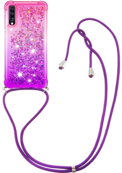 Samsung Galaxy A70 Degrade Renk Telefon Kılıfı Boyun İçin Quicksand Telefon Kılıfı (Yurt Dışından)