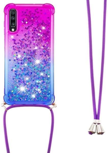 Samsung Galaxy A70 Degrade Renk Telefon Kılıfı Boyun İçin Quicksand Telefon Kılıfı (Yurt Dışından)