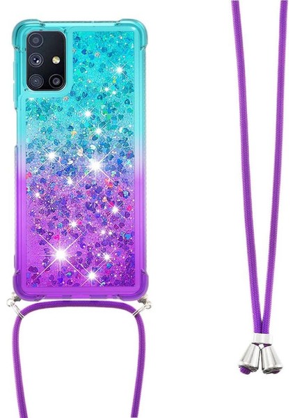 ile Samsung Galaxy M51 Degrade Renk Telefon Kılıfı İçin Quicksand Telefon Kılıfı (Yurt Dışından)