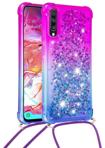 Samsung Galaxy A70 Degrade Renk Telefon Kılıfı Boyun İçin Quicksand Telefon Kılıfı (Yurt Dışından) indirimleri