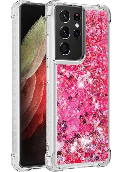 Samsung Galaxy S21 Ultra 5g Glitter Sparkle Sevimli Quicksand İçin Telefon Kılıfı (Yurt Dışından)