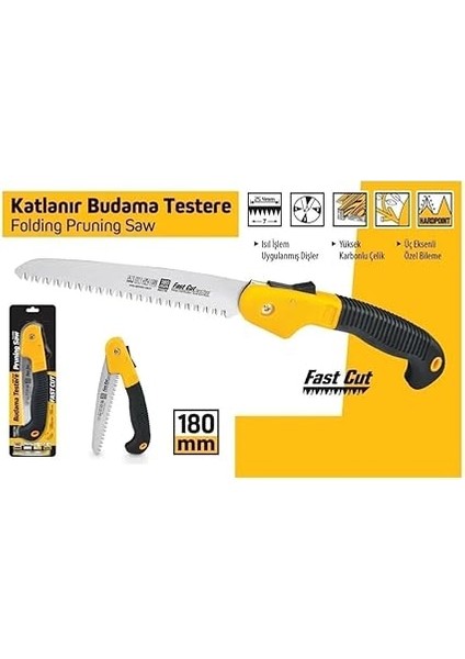 Katlanır Budama Testeresi 180 Mm, Yüksek Karbonlu Çelikten Imal Edilmiş, Taşlanmış Krom Kaplı Yüzey fiyatları