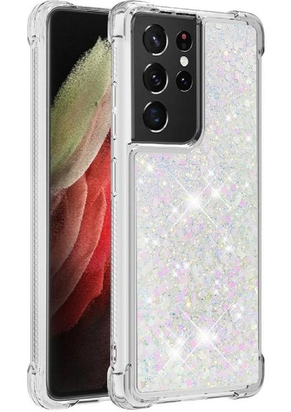 Samsung Galaxy S21 Ultra 5g Glitter Sparkle Sevimli Quicksand İçin Telefon Kılıfı (Yurt Dışından)